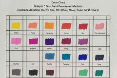 Sharpie Fine Point Markers Color Chart